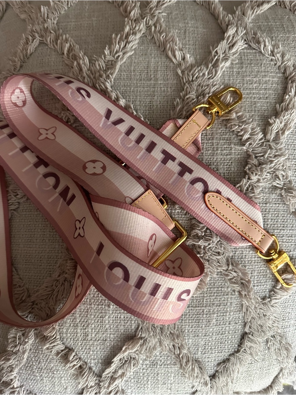 Unbranded LV Pink Adjustable Bag Strap Guitar Strap